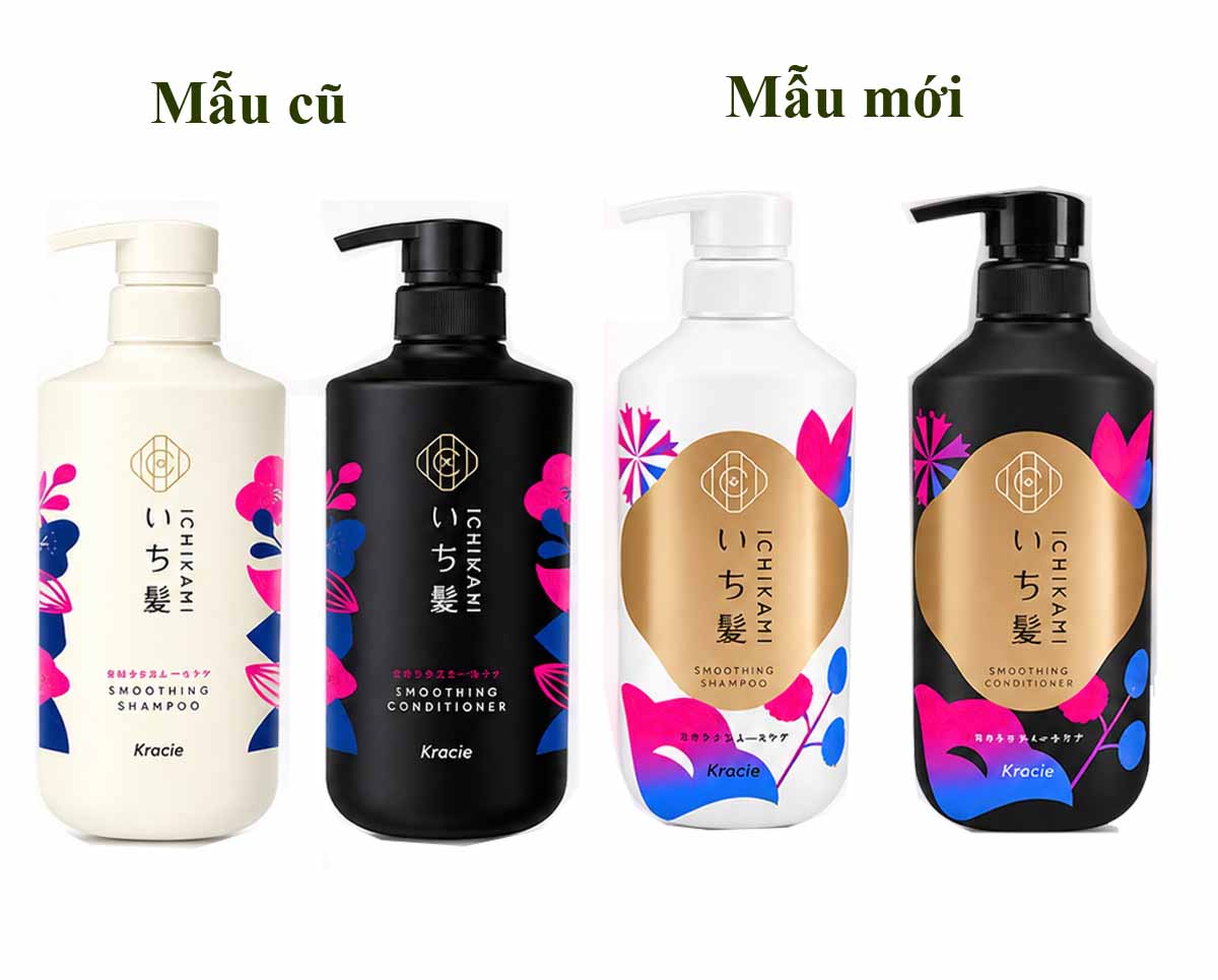 Bộ dầu gội xả Ichikami Kracie đen trắng mẫu mới