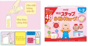 Cách pha sữa meiji thanh 1-3 loại 48 thanh