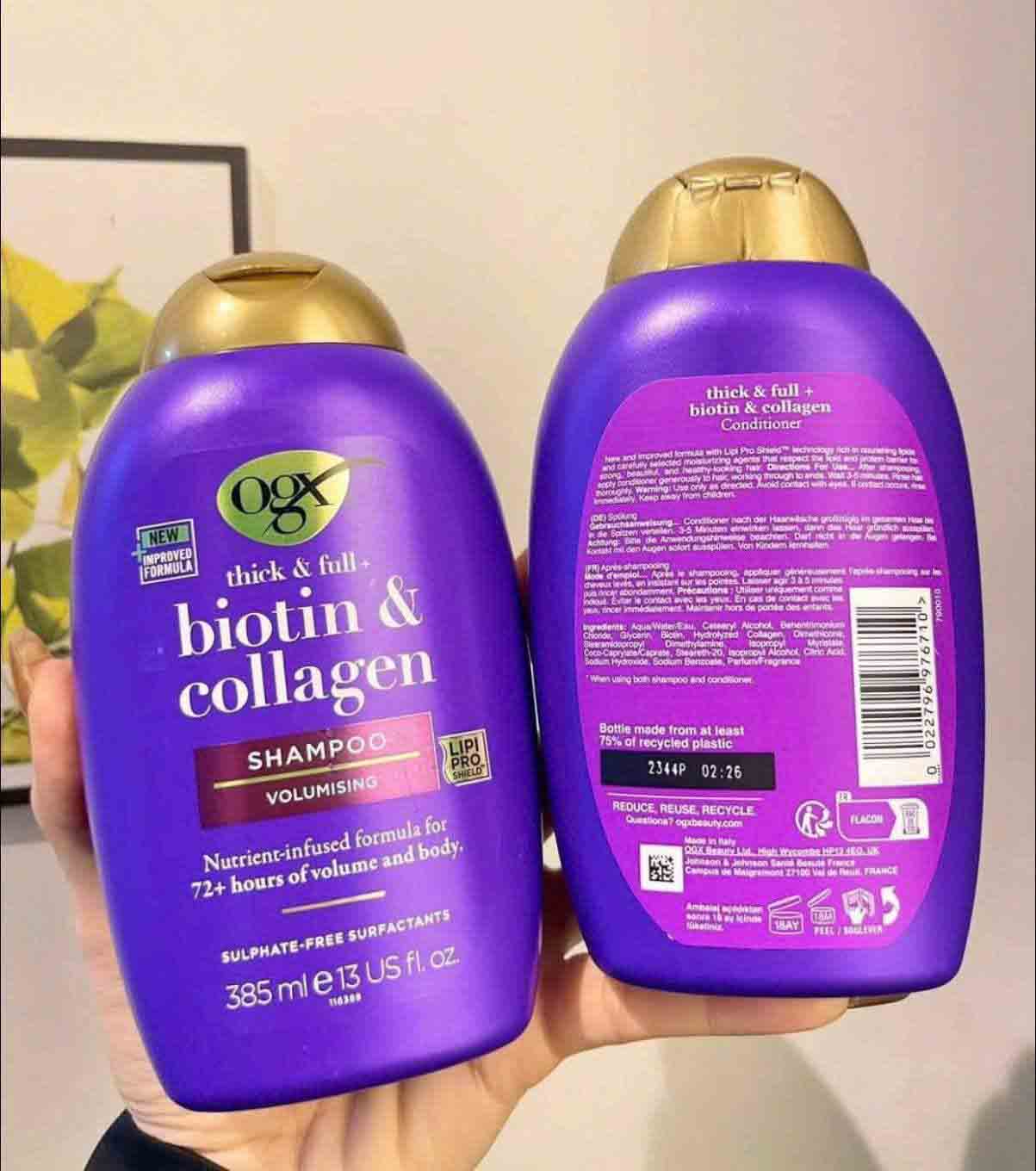 Bộ gội xả Biotin Collagen Organix mẫu mới