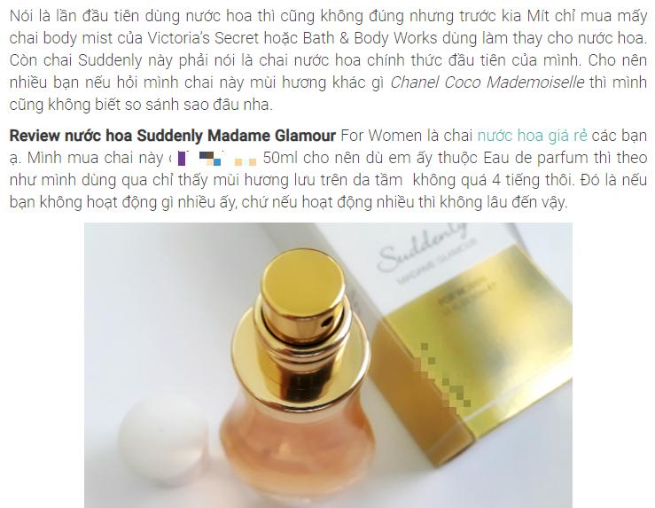 Nước hoa Suddenly REVIEW