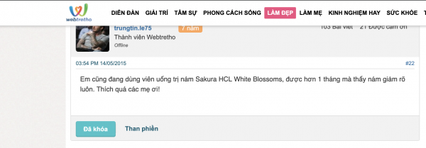 Viên uống trị nám Sakura HCL White Blossom 7