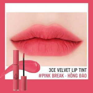  3CE Velvet Lip Tint Pink Break màu hồng đào