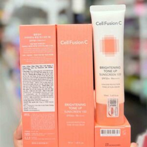 Kem chống nắng cell fusion c brightening tone up màu cam