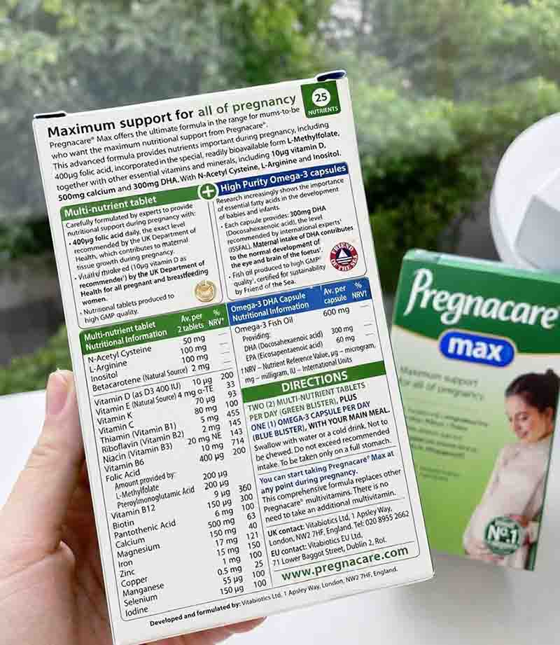 Vitamin tổng hợp cho bà bầu Pregnacare Max