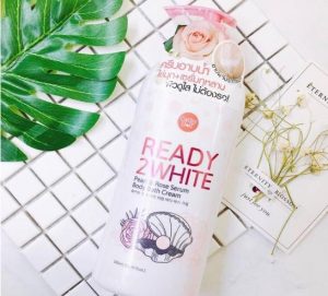 Kem tắm Ready 2 White Pearl & Rose Serum Body Bath Cream 500ml