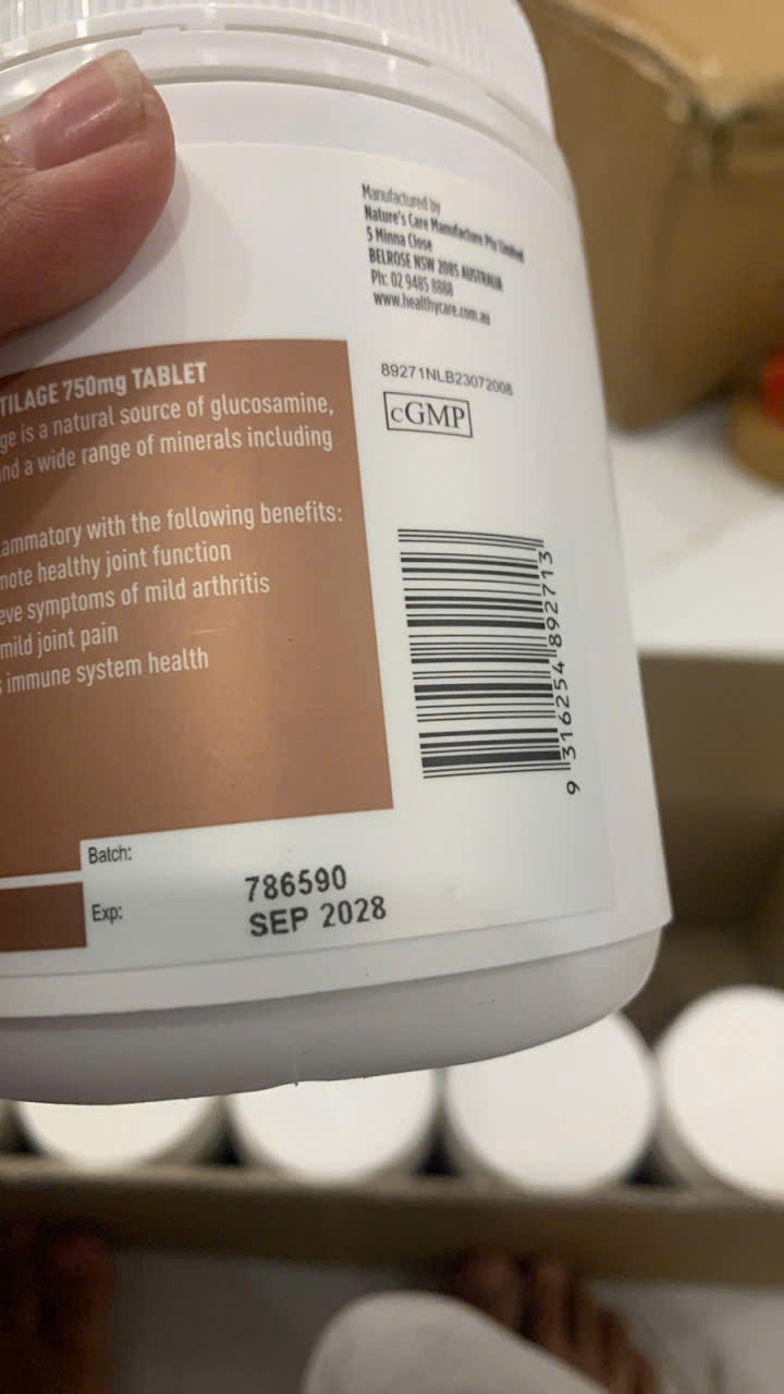 Sụn cá Shark Cartilage 750mg Healthy Care Úc 200 Viên