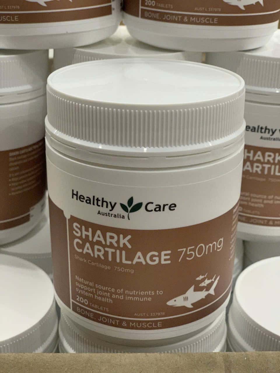 Sụn cá Shark Cartilage 750mg Healthy Care Úc