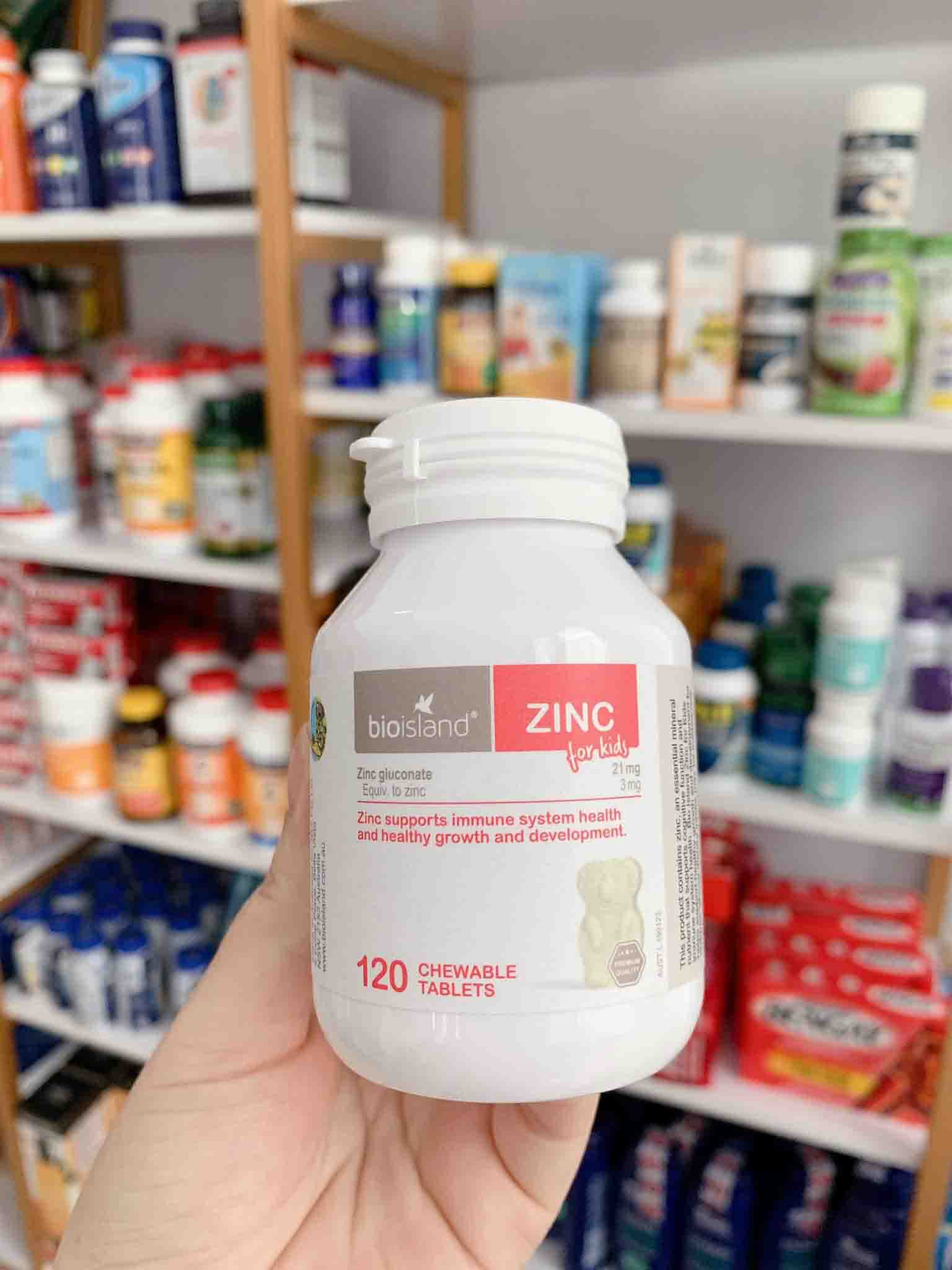 Viên nhai bổ sung kẽm Bio Island Zinc 120 viên cho bé