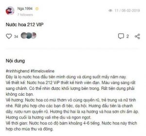 REVIEW nước hoa 212 từ Fi:me