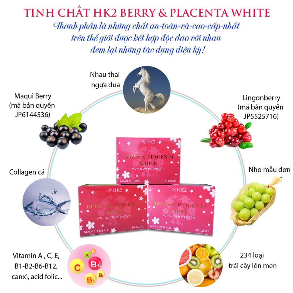 Thành phần của HK2 Berry & Placenta White