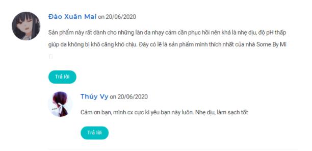 Review sữa rửa mặt Some By Mi trị mụn của khách hàng