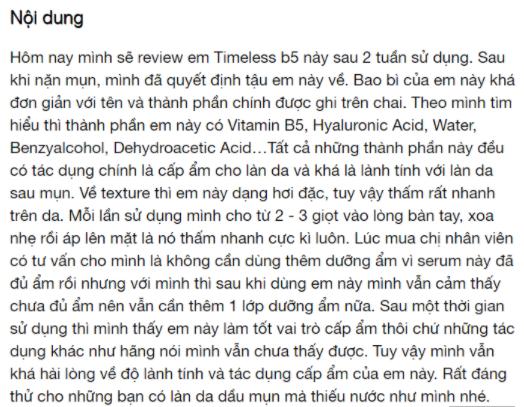 Serum Timeless B5 mẫu mới REVIEW