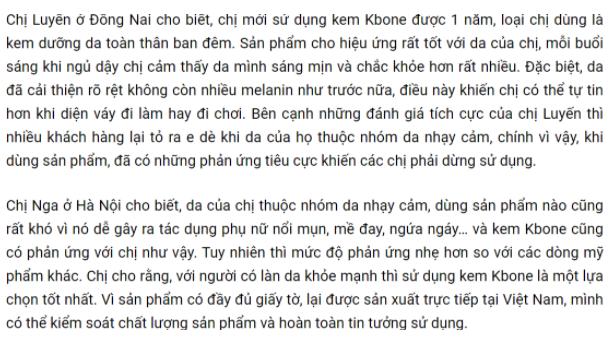 REVIEW kem dưỡng trắng da toàn thân ban đêm Kbone