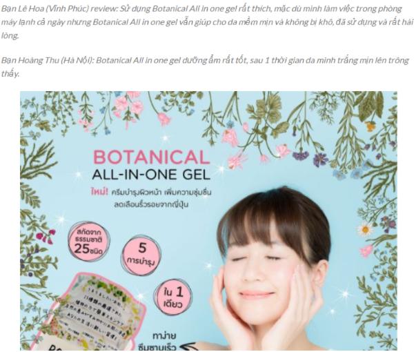 REVIEW kem dưỡng da Botanical All In One Gel