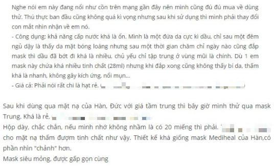 REVIEW dòng mặt nạ ha Maycreate