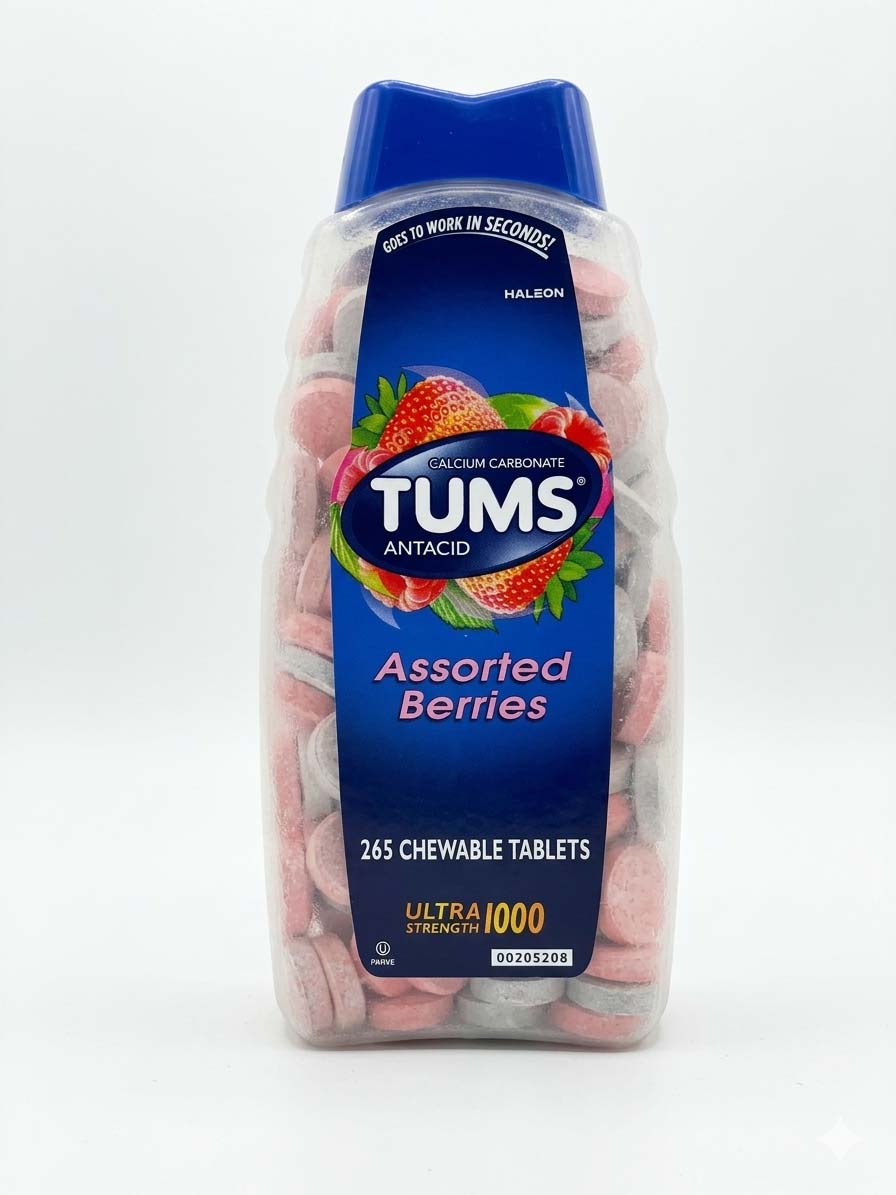 Viên nhai hỗ trợ giảm đau bao tử Tums Antacid Mỹ
