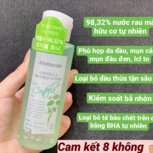 Công dụng của nước hoa hồng Mamonde rau má. 