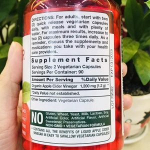 Thuốc giảm cân Apple Cider Vinegar 1200mg review