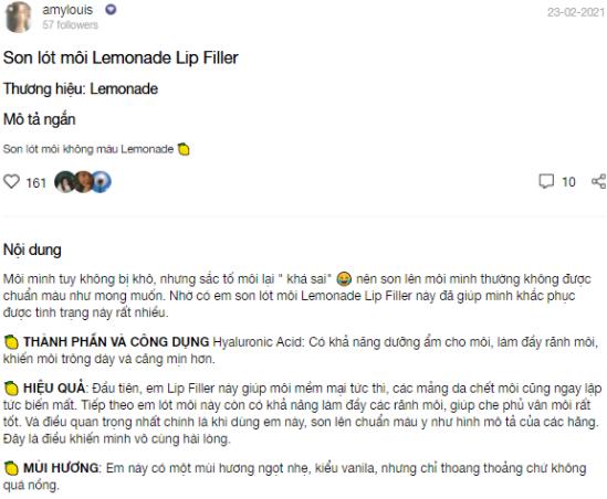 Lip Filler Lemonade REVIEW 