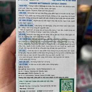 Viên uống hỗ trợ giảm đột quỵ Nattokinase 2000FU Orihiro