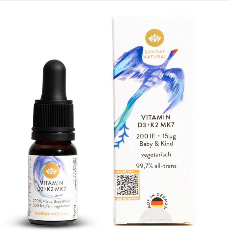 Vitamin D3 K2 MK7 Của Đức Sunday Natural 10ml