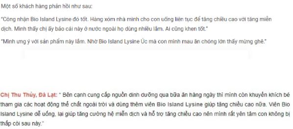 Có mẹ nào cho con uống Lysine của Úc chưa?