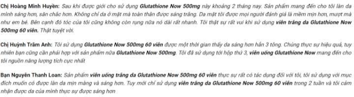 Viên Uống Trắng Da Glutathione Now 500mg 1