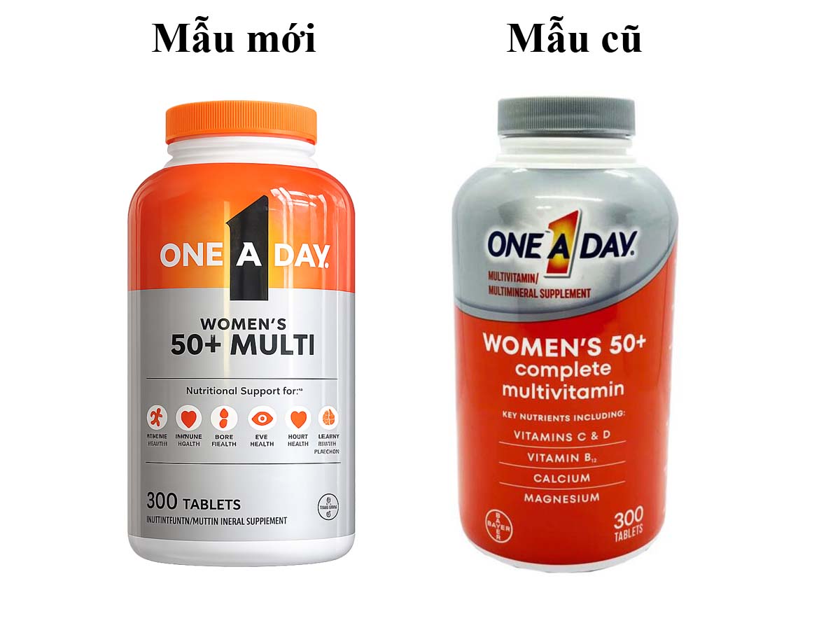 Vitamin tổng hợp One A Day Women’s 50+ Multivitamin 300 viên mẫu mới