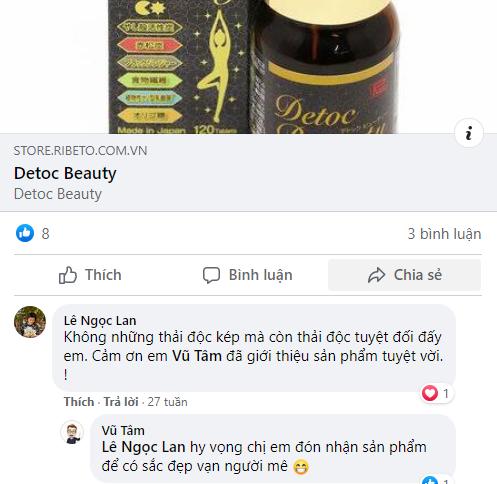 REVIEW Viên uống giảm cân Detoc Beauty Ribeto của khách hàng