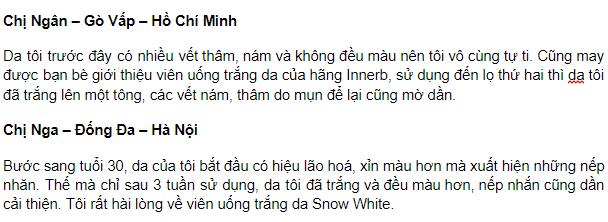 REVIEW Snow White Innerb của Hàn Quốc