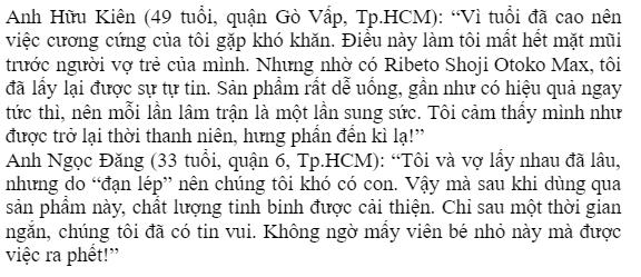 Review về vien uong tang sinh ly Ribeto  