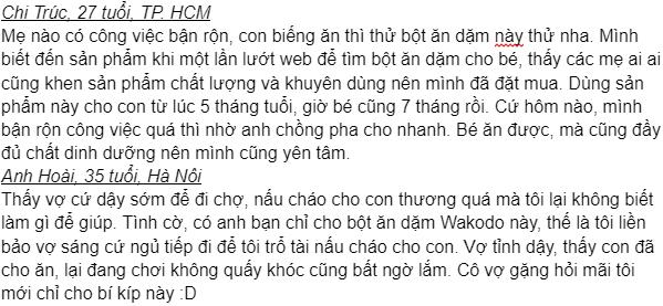 Review bột ăn dặm Wakodo