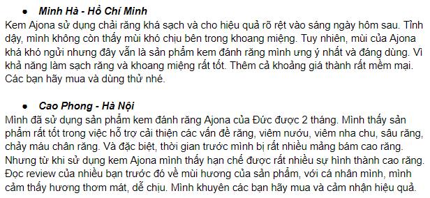 Kem đánh răng Ajona 25ml của Đức 1