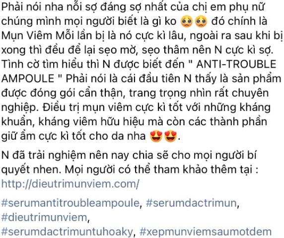 Review Tinh chất trị mụn Anti Trouble Ampoule