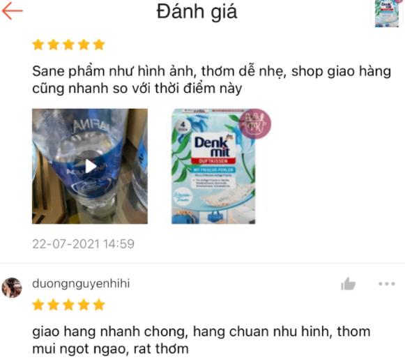 Túi thơm quần áo Denkmit của Đức hộp 4 túi 1