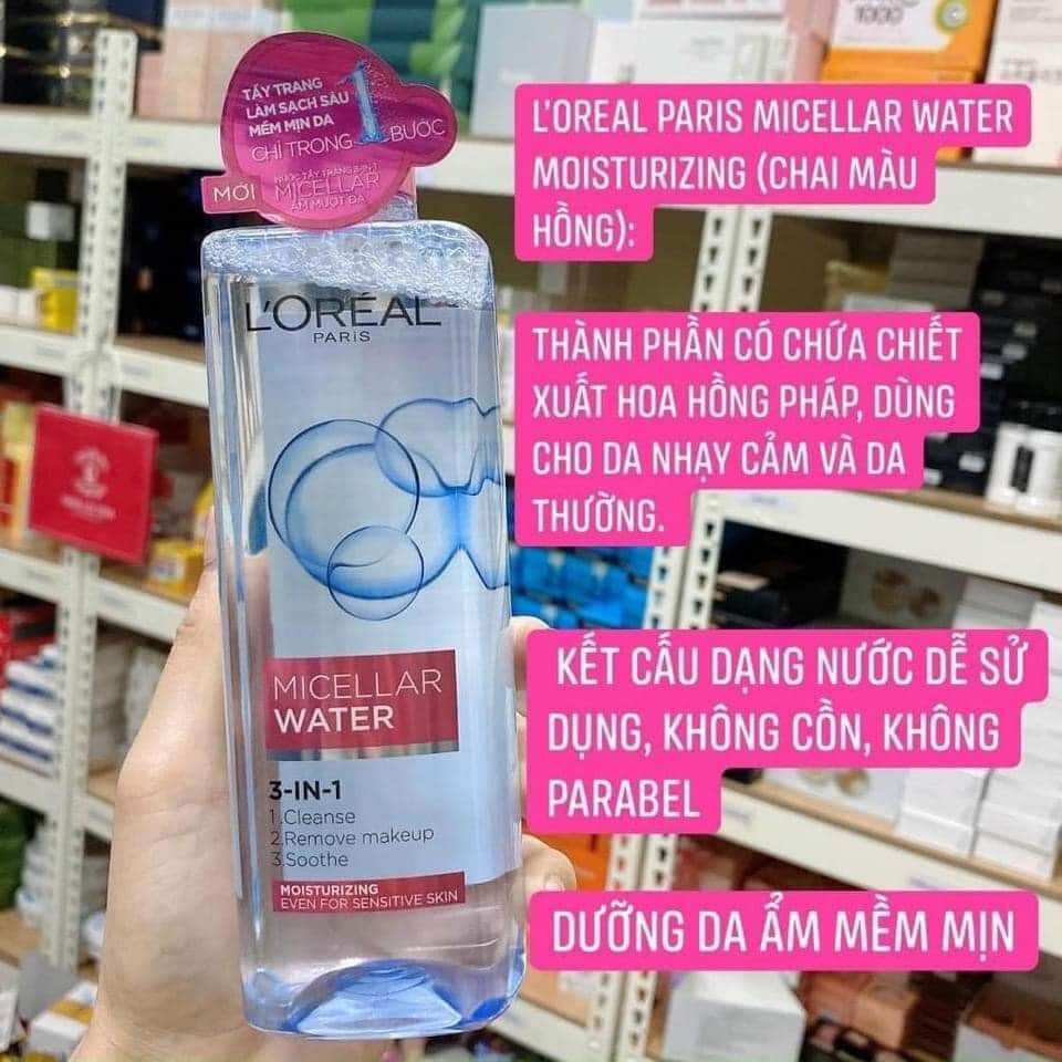 Công dụng của nước tẩy trang Loreal hồng