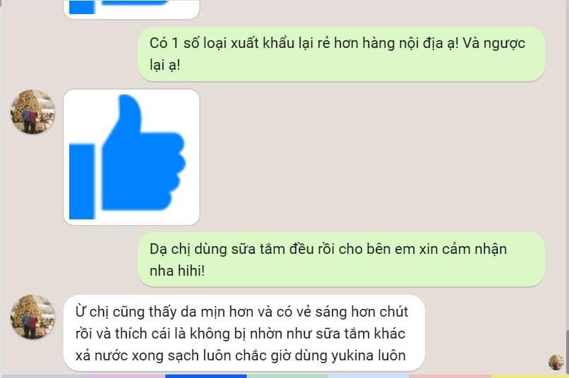 Đánh giá sữa tắm Yukina