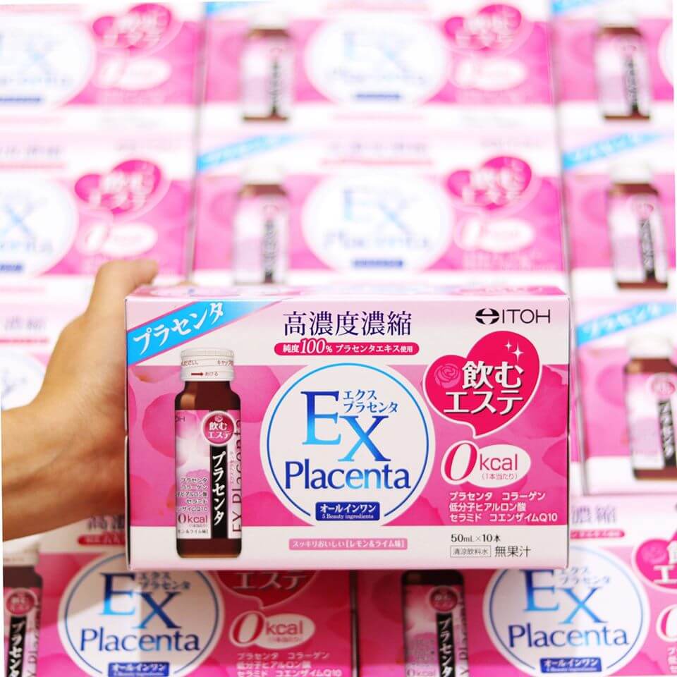 Collagen EX Placenta dạng nước hộp 10 chai chính hãng - XACHTAYNHAT.NET