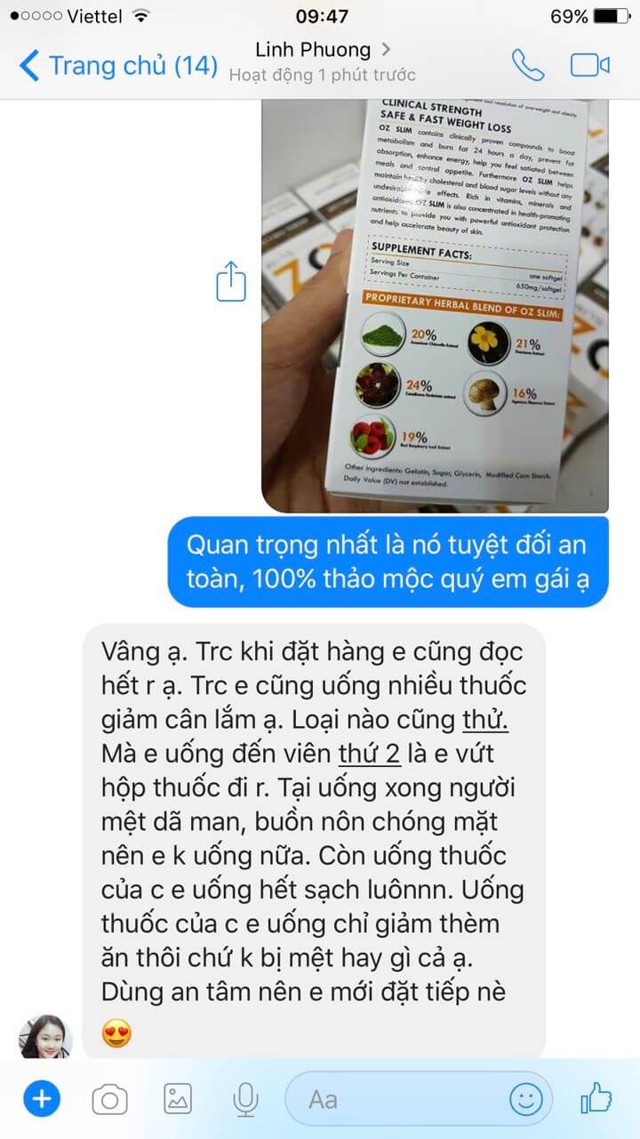 REVIEW thuốc giảm cân Oz Slim