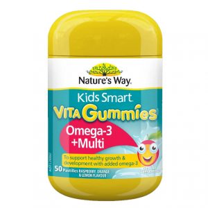 Kids Smart Vita Gummies Omega 3 + Multi (vị mâm xôi, cam và chanh)