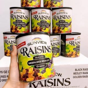 Sunview Raisins Mix: là sự kết hợp tuyệt vời từ 4 loại nho thơm ngon, bổ dưỡng gồm nho vàng, đỏ và đen.
