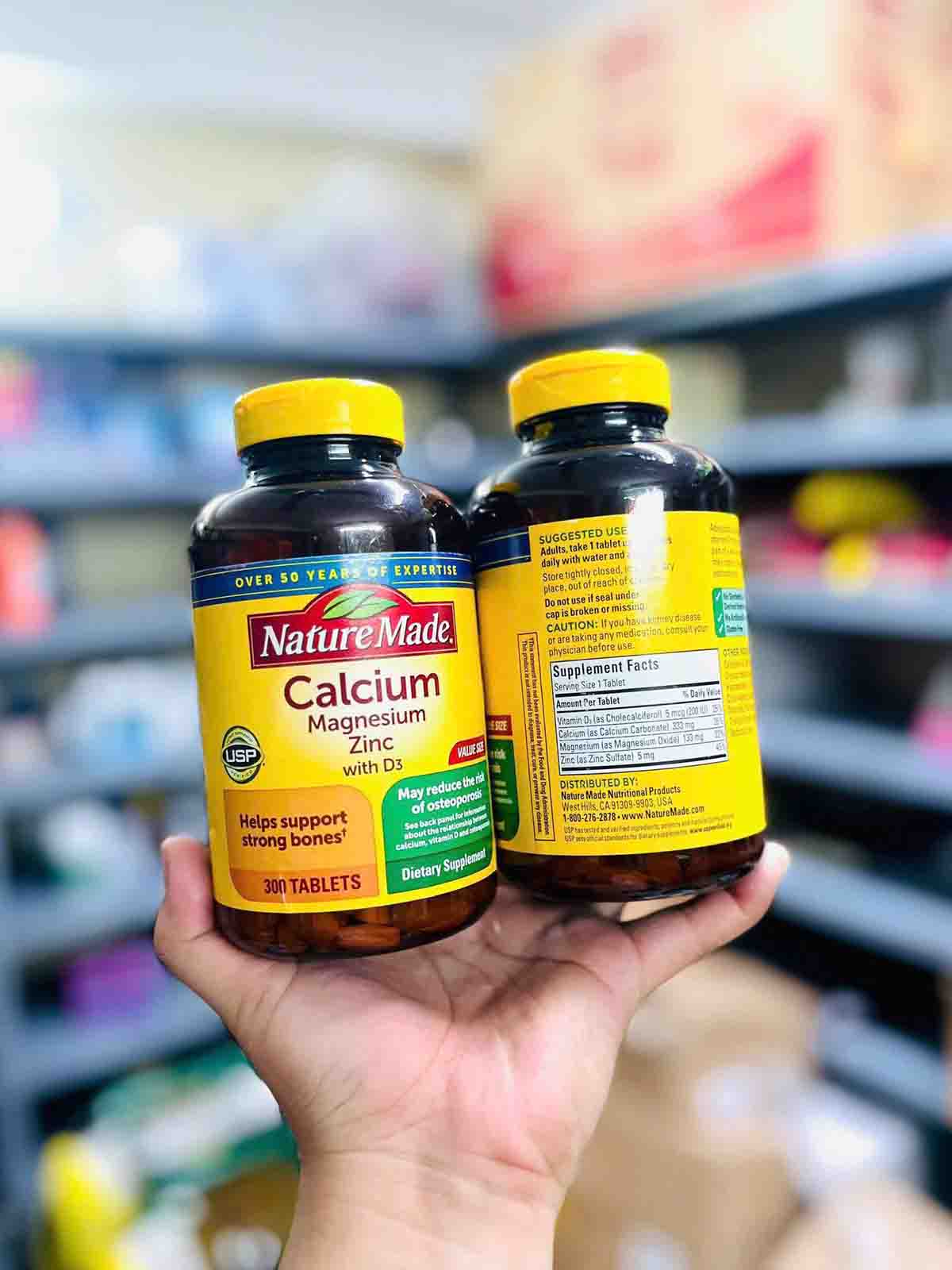 Nature Made Calcium Magnesium Zinc With D3 mẫu mới