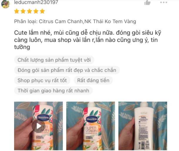 Sữa dưỡng thể trắng da Vaseline Super Vitamin 360ml 1