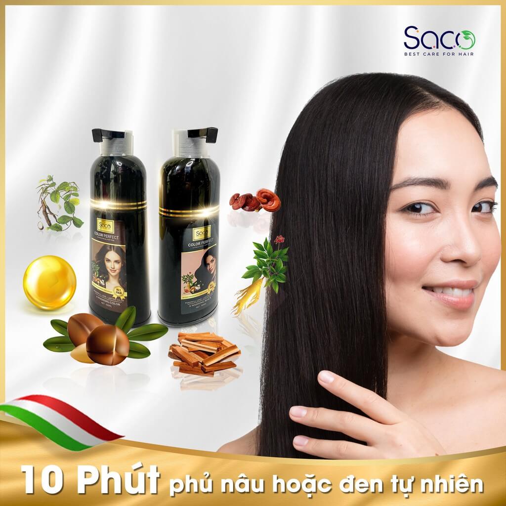 Dầu gội nhuộm tóc Saco 