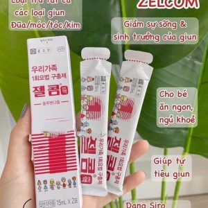 Thuốc tẩy giun Hàn Quốc Zelcom cho bé 2 tuổi trở lên hộp 2 gói x 15ml