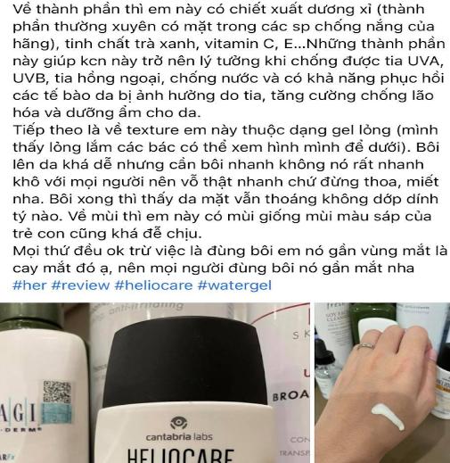 Kem chống nắng Heliocare REVIEW 