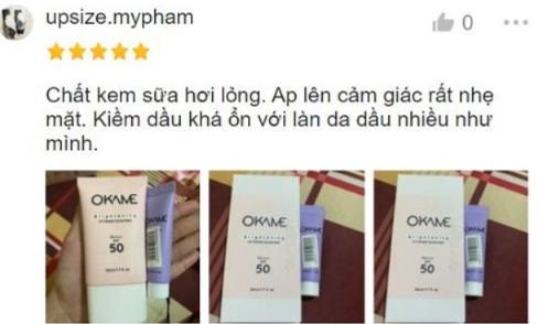 Kem chống nắng Okame review