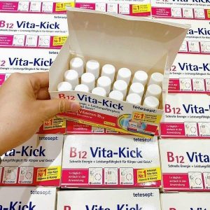 B12 Vita Kick có tác dụng gì? Tăng cường năng lượng về cả thể chất và tinh thần nhờ bổ sung hàm lượng lớn vitamin B12.