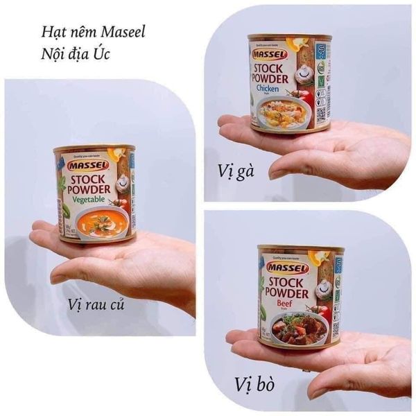 Hạt nêm Massel Stock Powder có mấy loại?