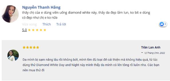 Viên uống trắng da Diamond White Day & Night REVIEW